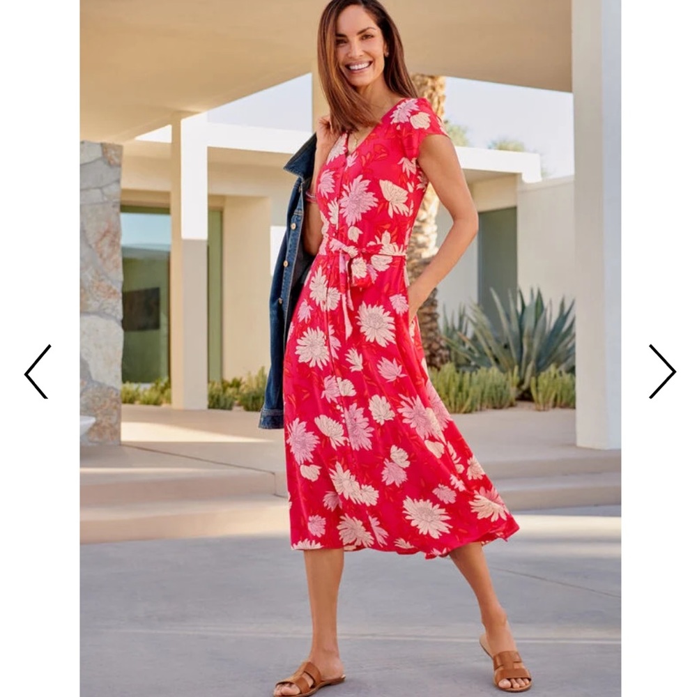 BELTED MIDI SHIRTDRESS - CHRYSANTHEMUM